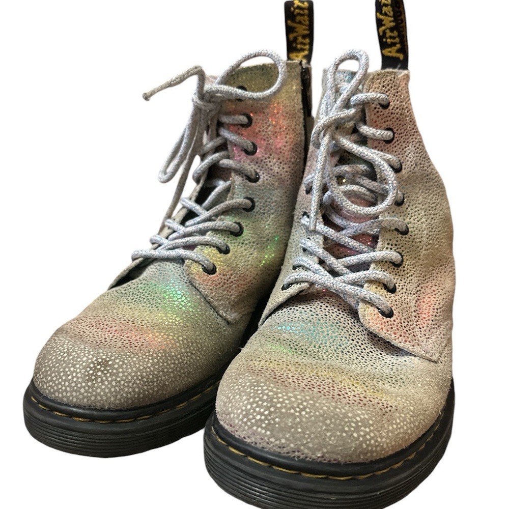 Dr. Martens Doc Martens 1460 Pascal J iridescent rainbow suede lace up boots